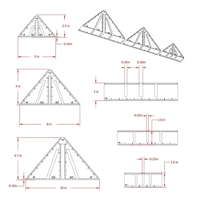 Heavy-Duty Metalworking Miter Square for Tubing Layout detail view