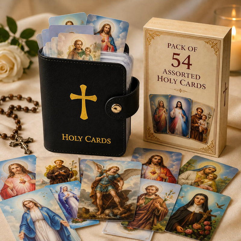 ✝️ Catholic Holy Card Holder – Pocket Prayer Card Organizer with Snap Closure detail view
