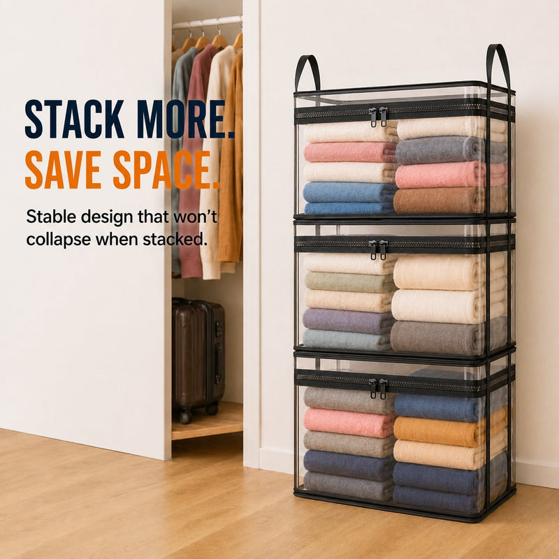 🔥Last Day 49.5% OFF📦Portable Large Heavy-Duty Thick Plastic Clear Storage Box with Hinged Lid detail view