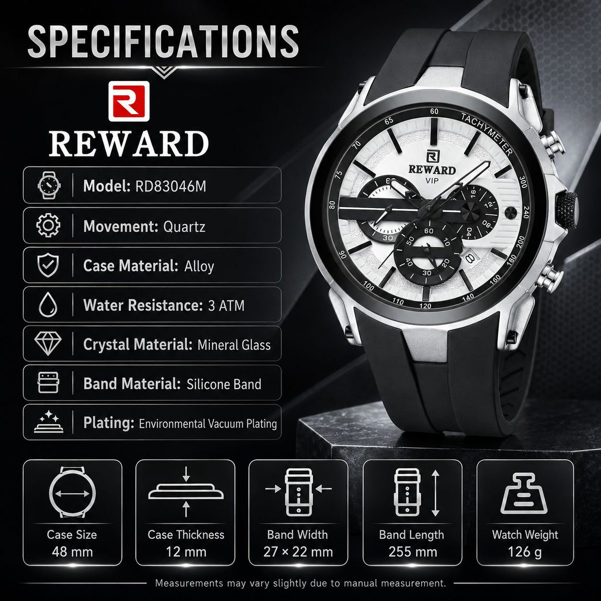 REWARD VIP Men’s Luxury Watch | 1 Year Warranty | ساعة REWARD رجالية فاخرة| ضمان لمدة سنة