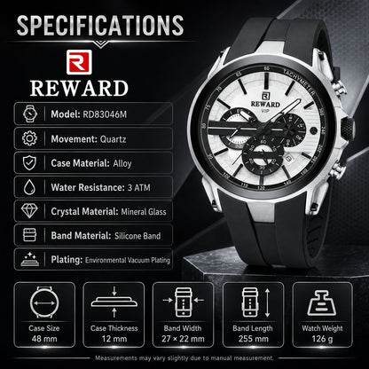 REWARD VIP Men’s Luxury Watch | 1 Year Warranty | ساعة REWARD رجالية فاخرة| ضمان لمدة سنة