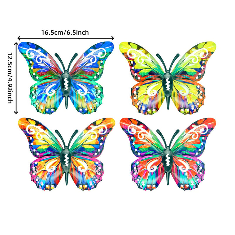 🦋4Pcs Butterfly Metal Wall Decor,Outdoor Hanging Wall Art Sculptures Decoration detail view