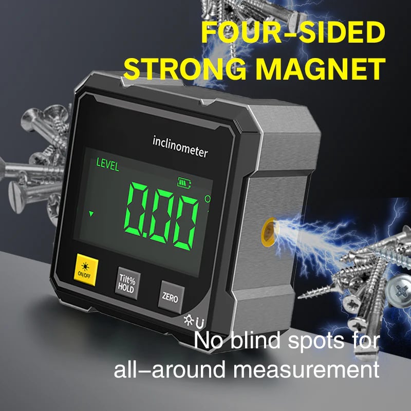 🧲📐 4-Side Magnetic Digital Angle Gauge with Laser detail view