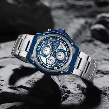 NAVIFORCE New Multi-functional Steel Band Luminous Quartz Watch