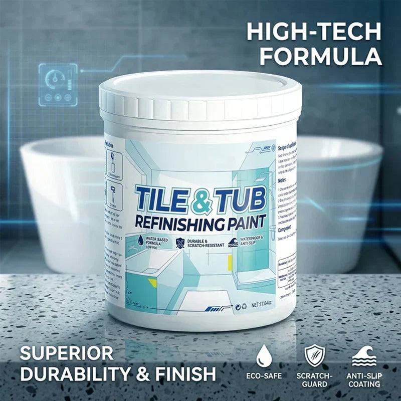 💎 2-Hour Bathroom Renovation! Premium Tub & Tile Refinishing Kit for Instant Showroom-Ready Floors 🏠✨ detail view